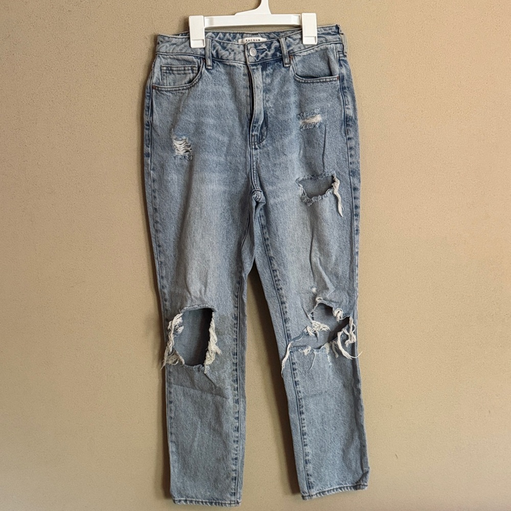 PacSun High Rise Distressed Light Blue Jeans